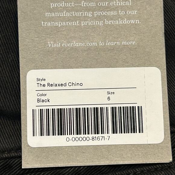 Everlane The Tencel Relaxed Chino Pants Black High Rise Women's 6 NWT Pockets - Picture 11 of 13
